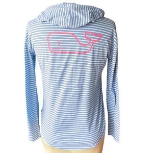 VINEYARD VINES Long Sleeve Blue Stripe T-Shirt Hoodie Whale Boy Girl ~ XL (16)